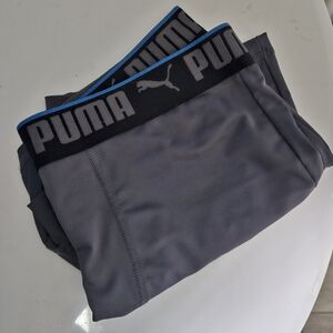 PUMA Men's Charcoal Boxer Briefs with Blue Trim
